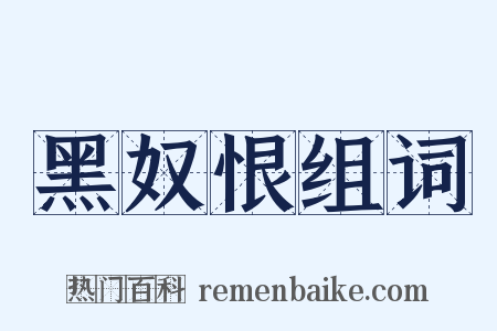 黑奴恨组词是什么意思的图片